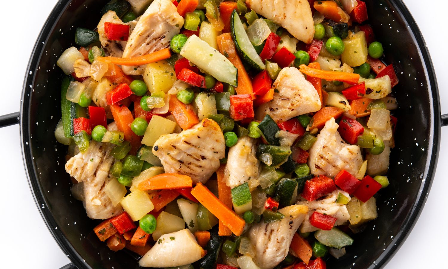 Pan of chicken stir fry