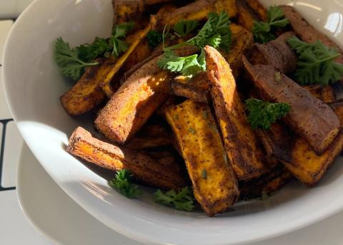 Savory and spicy sweet potato fries