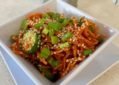 Asian carrot and cucumber slaw