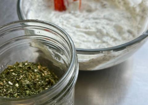 Homemade veggie ranch dip
