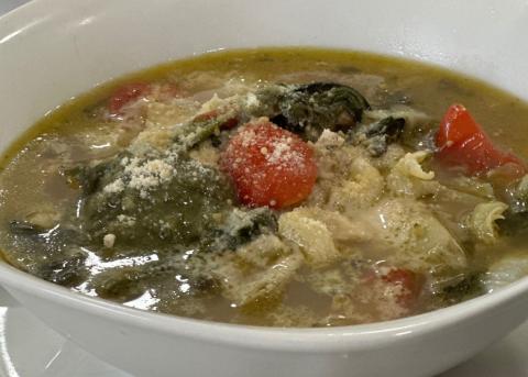 Pesto chicken sheet pan and soup