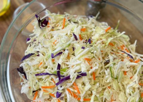 Warm roasted cabbage salad