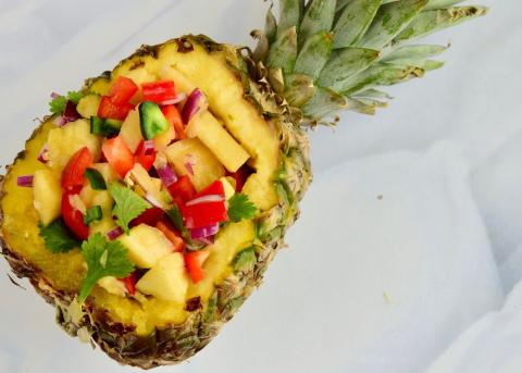 Pineapple pork taco salad
