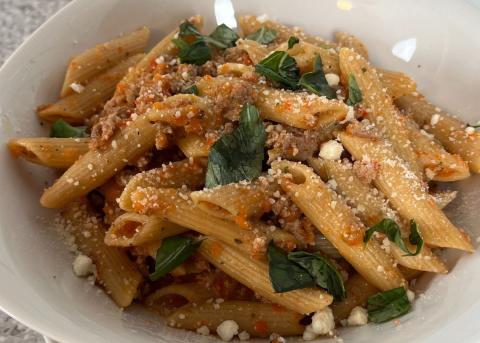 Roasted red pepper pasta